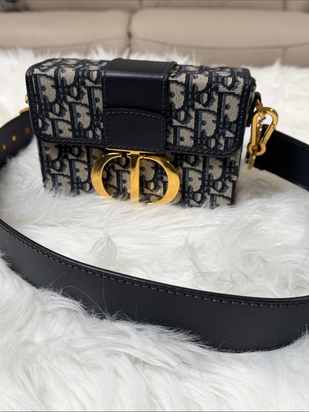 Christian Dior Oblique Navy Canvas CD Buckle Flap Crossbody Bag - Picture 13 of 16